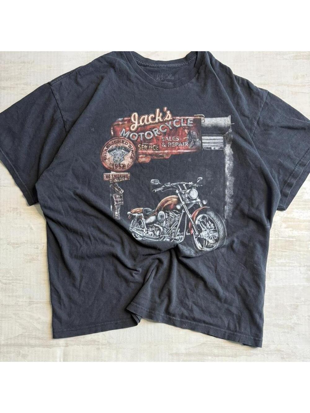 Black vintage motorcycle graphic tee
